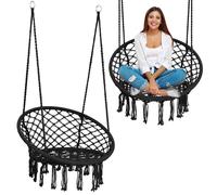 BOHO hanging garden swing chair, black