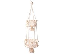 Boho Hanging Plant Holder - Multi-Layer Woven Rope | 3-Tier Macrame Flower Basket, Decorative Indoor Pot Storage, Unique Hanging Ornament for Bedroom, Balcony, Kitchen, Office, Housewarming