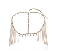 Boho Head Chain Crystal Rhinestone Headpiece Egyptian Tassel Hair Chain Festival Costume Prom Hair Accessories for women, S, Metal, No Gemstone