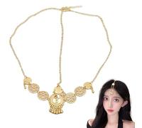 Boho Head Chain Gold Vintage Headdress Carved Water Drops Tassel Hair Accessories Festival Headband for Women and Girls
