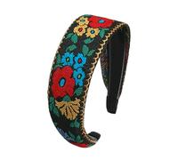 Boho Headbands, Embroidered Hair Bands, With Floral Sewn Detail and Vintage Ethnic Look, Headpiece for Most Hairstyles, Girls Hair Accessories Included, Soft Fabric Design