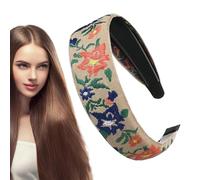 Boho Headbands - Retro Ethnic Style Embroidered Headbands | Handmade Bohemia Floral Knotted Wide | Vintage Ethnic Style Hair Bands for Women Hairstyle
