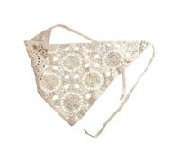 Boho Headscarf,Boho Bandana for Women - Non-slip Elastic Cotton Headband with Crochet Flowers Daisy for Braids Cowgirl Sport Festival Yoga