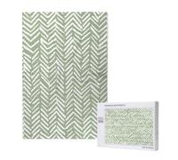 Boho Herringbone Pattern Sage Green And White,1000 Pieces Adults Puzzle Game Challenging Puzzles,Jigsaw Puzzles