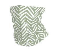 Boho Herringbone Pattern Sage Green And White,Bandana Neck Gaiters Multifunctional Headwear Scarf Face Shield Headband Neck Warmer Tube