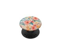 Boho Hibiscus Flower Hawaii Tropical Summer Collage PopSockets Adhesive PopGrip