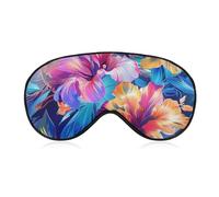 Boho Hibiscus Flowers Blossom Sleep Mask Lightweight Blindfold Eye Mask with Adjustable Strap for Men Women