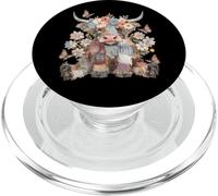 Boho Highland Cow Patchwork Floral Western Aesthetic PopSockets PopGrip for MagSafe