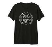 Boho Hiking Gigi Moon Mountain Nature Grandma Premium T-Shirt