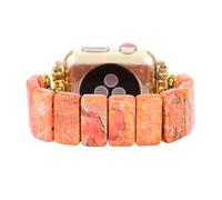 Boho Jasper Stretch Watch Band:Handmade Bohemian Natural Stone Smart Watch Stretch Beaded Band iWatch Strap for Apple Watch 38mm/40mm/41mm/42mm/44mm/45mm Boho Imperial Jasper Natural Energy Stone