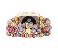 Boho Jasper Stretch Watch Band:Handmade Bohemian Natural Stone Smart Watch Stretch Beaded Band iWatch Strap for Apple Watch 38mm/40mm/41mm/42mm/44mm/45mm Boho Imperial Jasper Natural Energy Stone