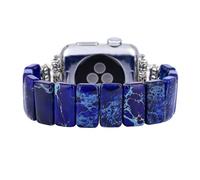 Boho Jasper Stretch Watch Strap: Handmade Bohemian Natural Stone Smart Watch Stretch Bead Band iWatch Strap Compatible with Apple Watch 38mm/40mm/41mm/42mm/44mm/45mm, Boho Imperial, 42mm-45mm S size