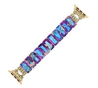 Boho Jasper Stretch Watch Strap: Handmade Bohemian Natural Stone Smart Watch Stretch Bead Bracelets Compatible with Apple Watch 38mm/40mm/41mm/42mm/44mm/45mm, Boho Imperial Jasper, 38mm-45mm L size