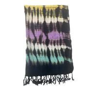 Boho Java Art Striped Scarf - Lightweight Linen-Rayón Wrap 62X200Cm