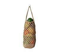 Boho Kitchen Storage Basket, Hanging Handwoven Storage Net Bag, Wall Mount for Garlic, for Farm, Apartment, Pantry, Living Room, Bedroom, Balcony, Laundry Room, Entrance