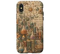Boho Lab Science Chemistry Floral Biology Books On Beige Case for iPhone X/XS