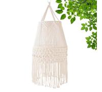 Boho Lampshade, Pendant Lampshade, Hand-Woven Boho Macrame Lampshade Made of Cotton Rope, Tapestry Accessories, Room Decoration, Photo Props for Living Room, Dining Room, Cafe, Restaurant