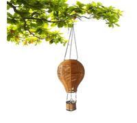 Boho Lantern | Outdoor Lanterns for Porch Solar,Rattan Hot Air Balloon Design Modern Bright Hangable Pendant Lamp for Patio Porch Deck Balcony Yard Tree