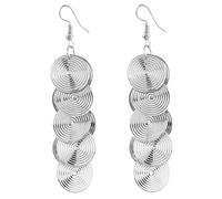 Boho Large Double Circles Round Dangle Drop Earrings Geometric Statement Handmade Exaggerate Earring for Women Fashion Jewelry Gifts, Metal, No Gemstone