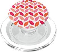 Boho Leaf Pattern Pink Orange Botanical Design PopSockets PopGrip for MagSafe