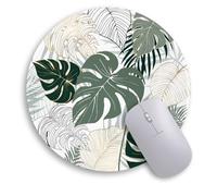 Boho Leaves Mouse Pad, Small Mouse Pads for Desk, Cute Round Travel Mousepad for Wireless Mouse Gaming Work Laptop, Desert Leaf Mini Computer Mouse Mat, Home Decor Office Desk Accessories