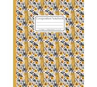 Boho Leopard & Floral Composition Notebook: A Cute Wildflower College Ruled Journal - Cream, Yellow, and Blue Animal Print Pattern for School, Work, and Notes