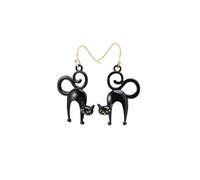 Boho Leopard Print Cat Dangle Earrings for Women Cute Kitten Drop Earrings Fun Animal Statement Earrings Lightweight Jewelry Accessories, L, Zinc, alloy