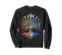 Boho Life Tree Phases of the Moon Vintage Bohemian Rainbow Sweatshirt