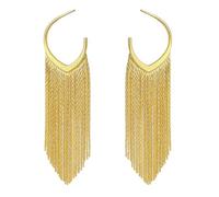 Boho Linear Tassel Drop Dangle Earrings Vintage Linear Tassel Dangle Statement Earrings Trendy Hypoallergenic Long Chain Earrings Dainty Drop Earrings, Stainless Steel, No Gemstones