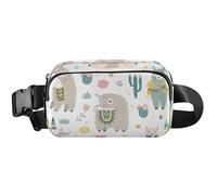 Boho Llama White Women Fanny Packs Belt Bags Hip Pack Waterproof Funky Travel Waist Pouch, Boho Llama White, 8 x 5.3 x 2.3 inch, Funny Cute, Boho Llama White, 8 x 5.3 x 2.3 inch, Funny Cute
