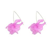 Boho Long Rose Petal Acrylic Dangle Drop Earrings for Women Bohemian Statement Layered Tiered Resin Flower Floral Tassel Charm Exaggerated Hoop Earrings for Valentine Birthday Holiday Wedding Bride