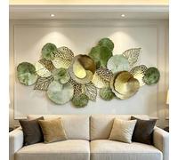 Boho Lotus Leaf Metal Wall Decoration, 3D Layered Leaf Home Decor, Leaf Hollow Sculpture Metal Wall Art Living Room Bedroom Office (53.15 * 26.77in)