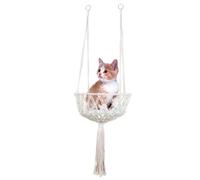 Boho Macrame Cat Hammock - Handwoven Swing Bed, Natural Cotton Rope | Creative Comfortable Cat Bed For Sleeping, Playing, And Relaxing, Stylish Pet Furniture For Kittens And Cats At Home