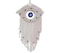 Boho Macrame Dream Catcher, Boho Dream Catcher, Decorative Ornament Art, Woven for Bedroom, Dorm, Macrame Dream Catcher Wall Decoration with Evil Eye