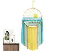 Boho Macrame Wall Art | Dream Catcher Macrame Boho Decor Sunset Design - Bohemian Cotton Handmade Home Decor, Beautiful Yarn Tapestry Wall Decor For Dorm Decoration, Bedroom