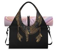 Boho Magic Moon Sun Sports Duffle Bag with Shoe Compartment Boho Weekend Overnight Bags Tote Cabin Luggage Bag for Gym Yoga Travel