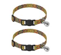 Boho Mandala Cat Collar 2 Pack Collar for Cats Adjustable Length 10.6" to 17.1"