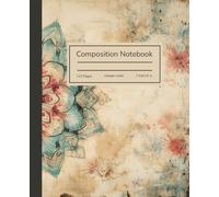 Boho Mandala Composition Notebook: Vintage Watercolor Design, 110 Page College Ruled, for Journaling, Note-taking, or Mindfulness Writing