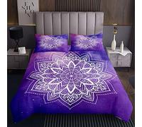Boho Mandala Coverlet Hippie Mandala Quilted Bedspreadative Exotic Floral Quilted Bedspread For Kids Adults Indian Bohemian Style Ultra Soft Double Size
