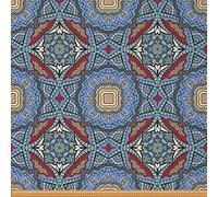 Boho Mandala Fabric by The Yard, Bohemian Exotic Floral Upholstery for Chairs & Sofa, Hippie Mandala Outdoor Fabric - Waterproof, 1 Yard, L92*W150cm, Blue & Red