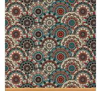 Boho Mandala Fabric by The Yard,Vintage Bohemian Upholstery,Exotic Style Floral Outdoor,Ethnic Flowers Reupholstery for Chairs,3 Yards,(L276*W150cm) Green Cream
