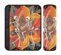 Boho Mandala Flower and Human Skeleton 2 pcs car seat Belt Cover More Comfort Driving for Van accesorios para carro