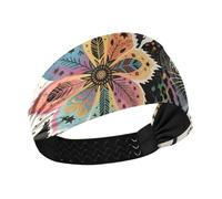 Boho Mandala Flowers Leopard Colorful no slip sweat wicking headband women Elastic hair for Daily use Running Cycling washing face