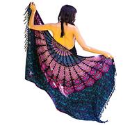 Boho Mandala Pareo Sarong Bikini Cover Up with Tassels - Super Soft Lightweight Cotton, Large Indian Peacock Print