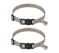 Boho Mandala Puppy Collar 2 Pack Cat Neck Collar Adjustable Length 10.6" to 17.1"