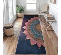 Boho Mandala Runner Rug 65 x 180 cm Long Washable, Bohemian Exotic Runner Rug for Hallway Non Slip Carpet, Kitchen Entryway Hall Bedroom Decor, Soft Low Pile mY&j52