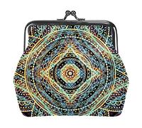 Boho Mandalas Floral Vintage Women’s PU Leather Coin Wallets Girls Mini Buckle Coin Purse Pouch
