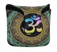 Boho Mandalas Pattern Mallet Putter Head Covers with Magnetic Closure Golf Putters Headcovers for Mallets and Square Waterproof PU Leather