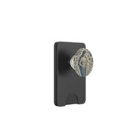 Boho Mermaid Flowers and Shells Floral Blue & Beige PopSockets PopWallet for MagSafe