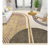 Boho Modern Geometry Abstract Gold Sun Area Rugs, Contemporary Mid Century Minimalist Large Rug, Indoor Non-Slip Kids Rug for Living Room Bedroom Kitchen Entryway Floor Mat,5.3 x 8ft